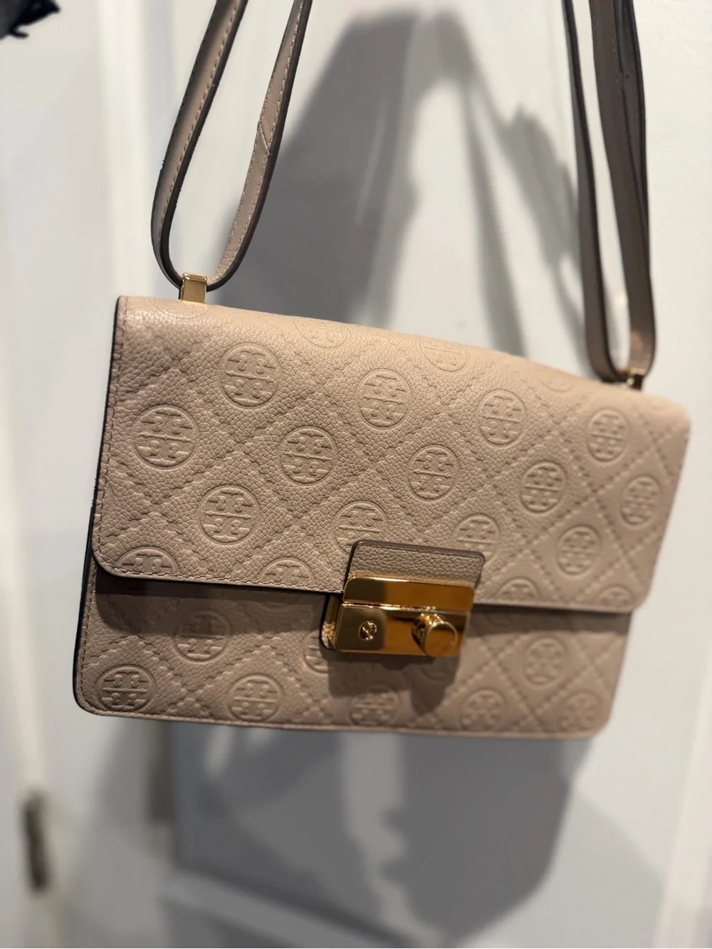 Tory Burch Blush Quilted Leather Chain Shoulder Bag